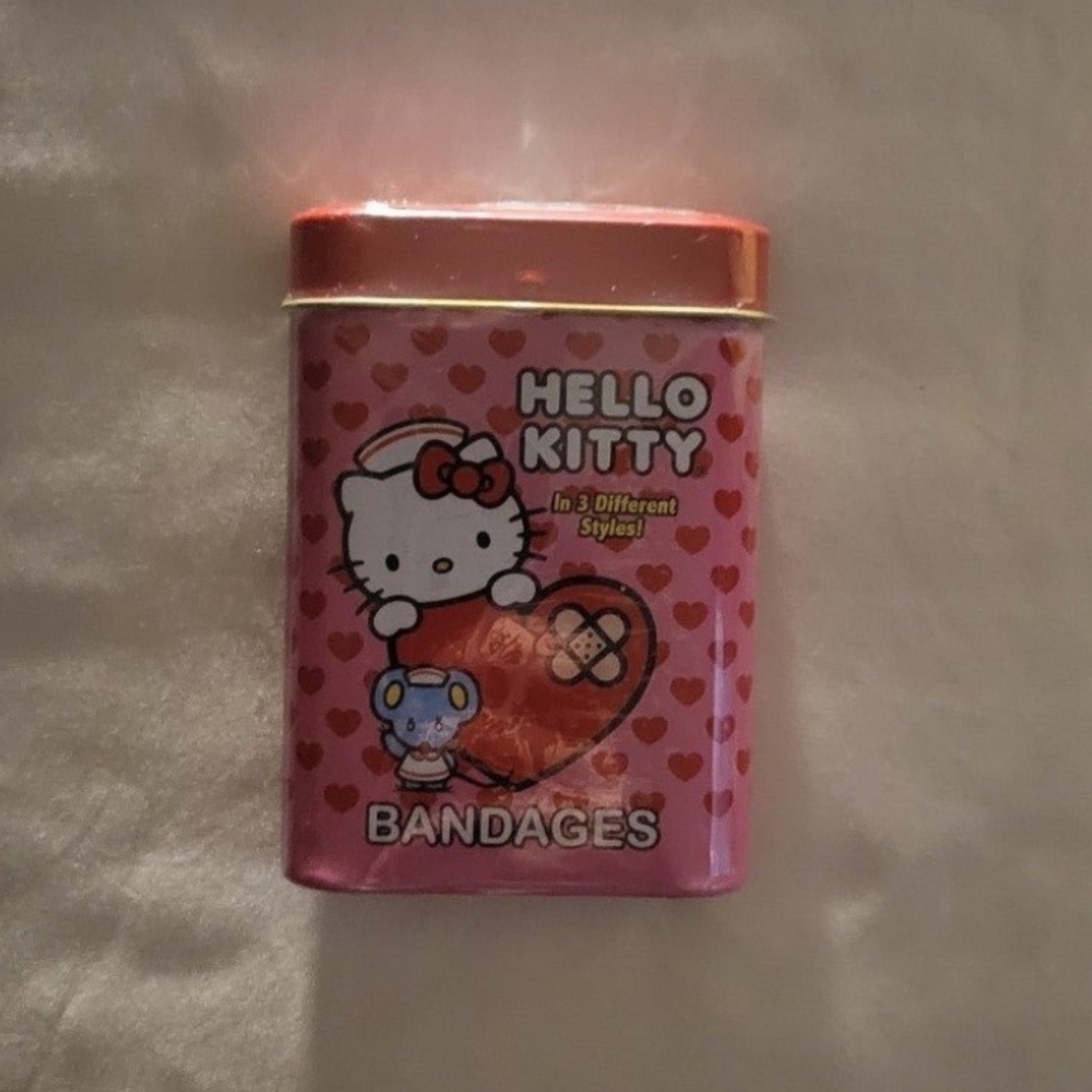 Hello Kitty Sanrio Metal Tin Bandaids 15 ct 3 Different Designs